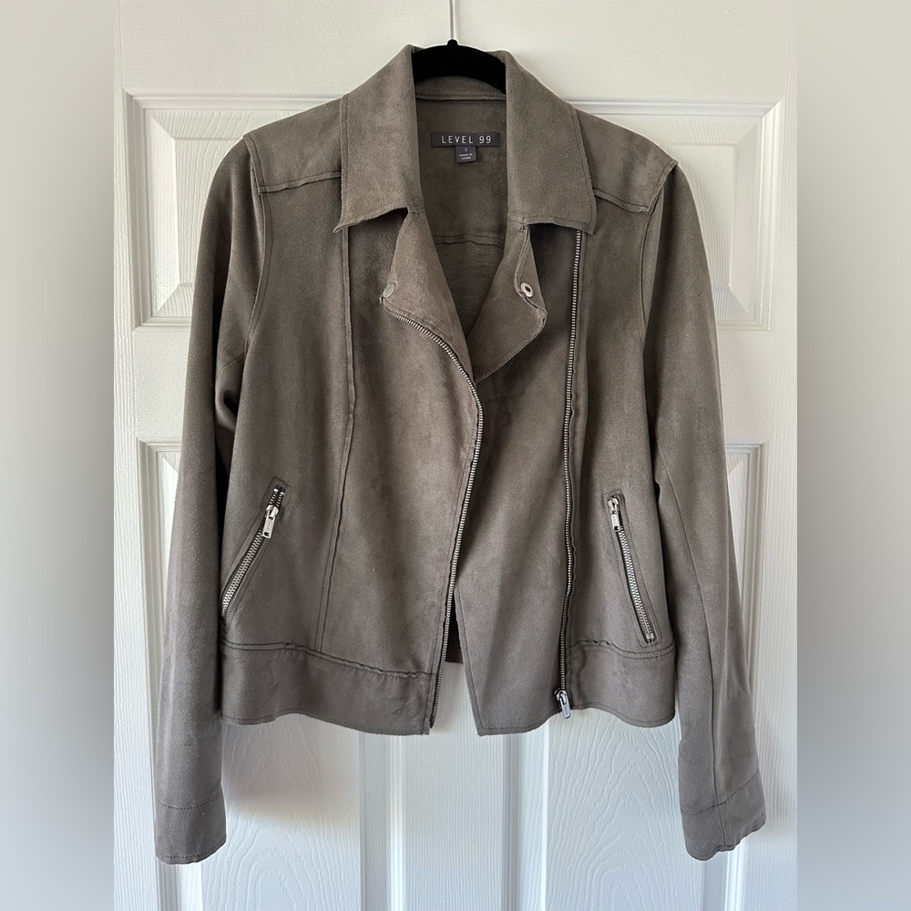 Level 99 Vegan Suede Moto Jacket Size Small